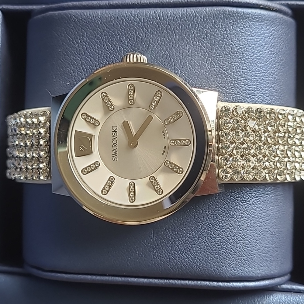 Swarovski 100068 Piazza Clear Crystal Mesh Bracelet Watch